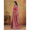 Women's Silk Blend Printed Saree With Unstitched Blouse 5.5Mtr (Magenta)