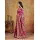Women's Silk Blend Printed Saree With Unstitched Blouse 5.5Mtr (Magenta)