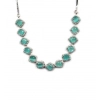 Women's Brass Silver Plated Necklace set (Turquoise)