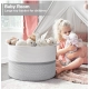 Cotton Dori 16x14 Inch Storage Basket For Clothes (White-Gray White)