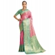 Women's Faux_Banarasi_Silk Woven Saree With Unstitched Blouse 5.5Mtr (Pink)
