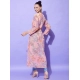 Women's Polyester Floral Long Sleeves Shrug (Peach)