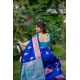 Women's Katan_Silk Zari_Weaving Saree With Unstitched Blouse 5.5Mtr (Royal_Blue)