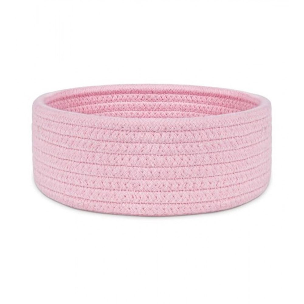 Cotton 8x3 Inch Round 1 Pcs Bedside Organizer (Pink)