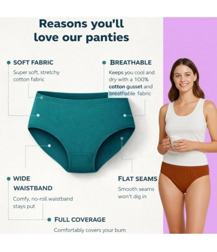 Pack of_6 Women's Cotton Solid Hipster Panty (Multicolor)