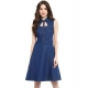 Women's Denim Solid Sleeveless Dress (Navy Blue) Women's Denim Solid Sleeveless Dress (Navy Blue)