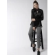 Women's Polyester Solid Long Sleeves Top (Black) Women's Polyester Solid Long Sleeves Top (Black)