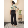 Women's Polyester Floral Half Sleeves Jumpsuit (Multicolor)