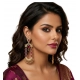 Women's Zinc Alloy Gold Plated Chandbali Earrings (Multicolor) Women's Zinc Alloy Gold Plated Chandbali Earrings (Multicolor)