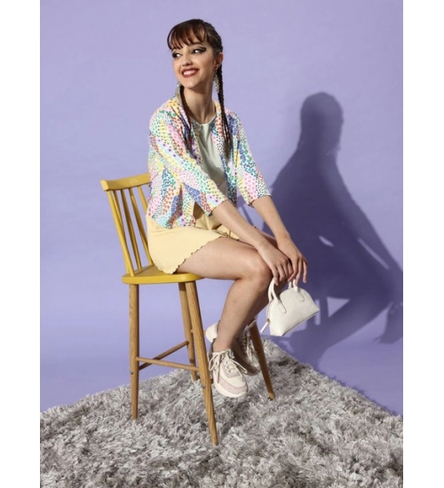 Women's Polyester Floral 3-4th Sleeves Shrug (Multicolor) Women's Polyester Floral 3-4th Sleeves Shrug (Multicolor)