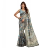 Women's Faux Linen Abstract Print Ready to wear Saree With Unstitched Blouse 5.5Mtr (Grey) Women's Faux Linen Abstract Print Ready to wear Saree With Unstitched Blouse 5.5Mtr (Grey)