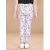 Girl's Cotton Lycra Floral Elasticated Jeggings (Lavender) Girl's Cotton Lycra Floral Elasticated Jeggings (Lavender)