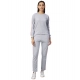 Women's Cotton Solid Long Sleeves Tracksuit (Light Grey - Pink) Women's Cotton Solid Long Sleeves Tracksuit (Light Grey - Pink)