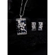 Women's Brass Silver Plated Pendant Set (Blue) Women's Brass Silver Plated Pendant Set (Blue)