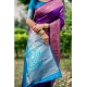 Women's Katan_Silk Zari_Weaving Saree With Unstitched Blouse 5.5Mtr (Purple)