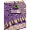 Women's Jacquard Silk Jaquard Woven Saree With Unstitched Blouse 5.5Mtr (Purple) Women's Jacquard Silk Jaquard Woven Saree With Unstitched Blouse 5.5Mtr (Purple)