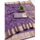 Women's Jacquard Silk Jaquard Woven Saree With Unstitched Blouse 5.5Mtr (Purple)