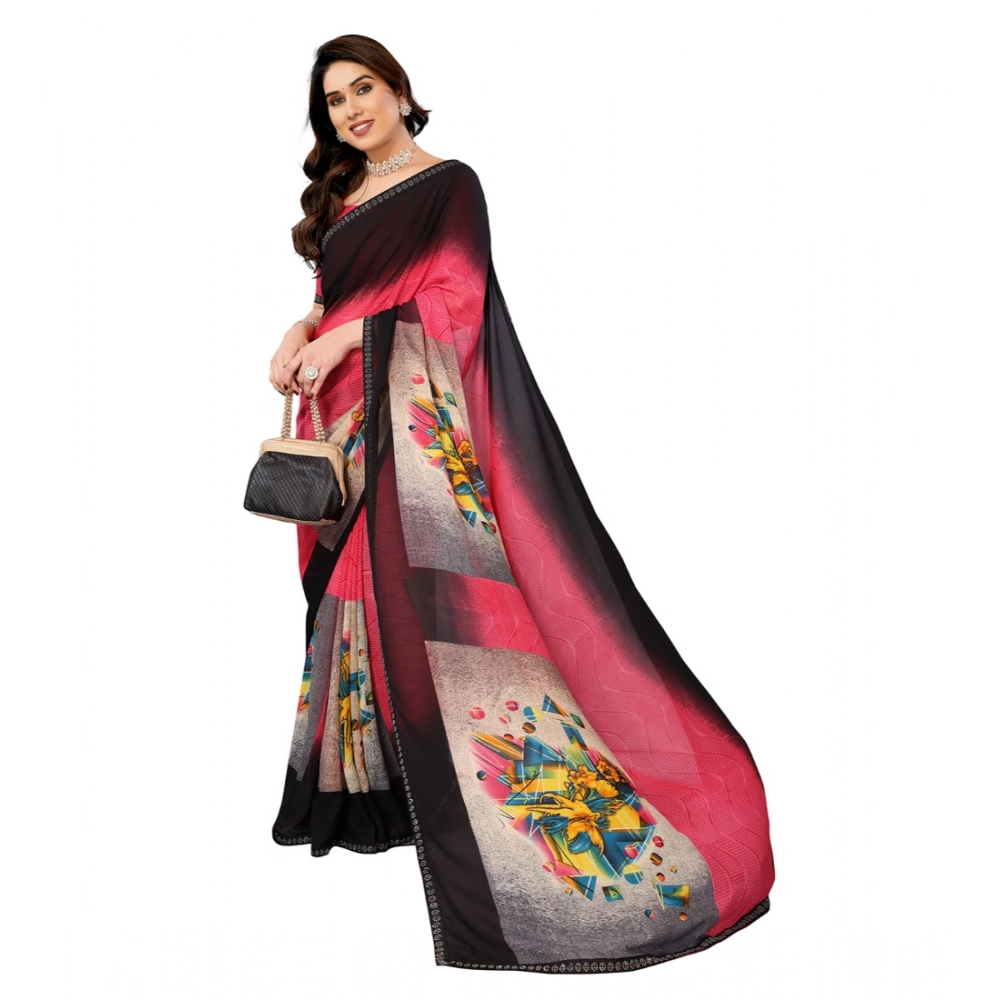 Women's Georgette Printed Saree With Unstitched Blouse 5.5Mtr (Multicolor) Women's Georgette Printed Saree With Unstitched Blouse 5.5Mtr (Multicolor)