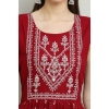 Women's Casual Rayon 3-4th Sleeves Kurti (Maroon)