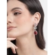 Women's Brass Silver Plated Drop Earrings (Red)