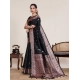 Women's Jacquard Woven Saree With Unstitched Blouse 5.5Mtr (Black) Women's Jacquard Woven Saree With Unstitched Blouse 5.5Mtr (Black)