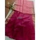 Women's Raw Silk Ikkat Saree With Unstitched Blouse 5.5Mtr (Pink)