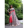 Women's Faux_Tussar Ethnic_Print Saree With Unstitched Blouse 5.5Mtr (Red) Women's Faux_Tussar Ethnic_Print Saree With Unstitched Blouse 5.5Mtr (Red)
