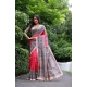 Women's Faux_Tussar Ethnic_Print Saree With Unstitched Blouse 5.5Mtr (Red) Women's Faux_Tussar Ethnic_Print Saree With Unstitched Blouse 5.5Mtr (Red)