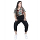 Girl's Polyester Printed Short Sleeves Jumpsuit (Multicolor-Black) Girl's Polyester Printed Short Sleeves Jumpsuit (Multicolor-Black)