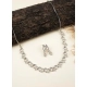 Women's Brass Silver Plated Necklace set (Silver)