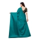 Women's Satin Printed Saree With Unstitched Blouse 5.5Mtr (Teal)