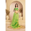 Women's Faux Linen Floral Print Ready to wear Saree With Unstitched Blouse 5.5Mtr (Green) Women's Faux Linen Floral Print Ready to wear Saree With Unstitched Blouse 5.5Mtr (Green)
