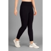 Dropship Women's Polyester Solid Ankle length High Waisted Tights (Black)