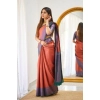 Women's Soft Lichi Silk Printed Saree With Unstitched Blouse 5.5Mtr (Orange) Women's Soft Lichi Silk Printed Saree With Unstitched Blouse 5.5Mtr (Orange)