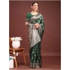 Women's Banarasi Silk Printed Saree With Unstitched Blouse 5.5Mtr (Dark Green) Women's Banarasi Silk Printed Saree With Unstitched Blouse 5.5Mtr (Dark Green)