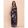 Women's Banarasi Silk Printed Saree With Unstitched Blouse 5.5Mtr (Navy Blue) Women's Banarasi Silk Printed Saree With Unstitched Blouse 5.5Mtr (Navy Blue)