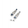 Women's Brass Silver Plated Necklace set (Blue)