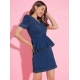 Women's Denim Solid Puff Sleeves Dress (Blue) Women's Denim Solid Puff Sleeves Dress (Blue)