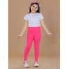 Girl's Cotton Lycra Solid Elasticated Leggings (Pink) Girl's Cotton Lycra Solid Elasticated Leggings (Pink)