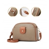 Women's PU Leather Zipper Sling Bag (Khakhi) Women's PU Leather Zipper Sling Bag (Khakhi)