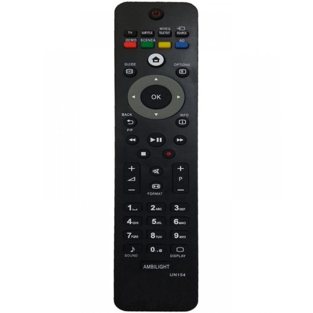 Ecomoye LCD/LED Remote No. UN154, Compatible/Replacement for Philips LCD/LED TV Remote Control, Black (Exactly Same Remote will Only Work)