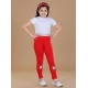 Girl's Cotton Lycra Star Print Elasticated Leggings (Red)