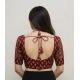Women's Ajrakh Cotton Printed Sweetheart Padded Blouse (Maroon 38 Ready (Self Alterable 36–40) Women's Ajrakh Cotton Printed Sweetheart Padded Blouse (Maroon 38 Ready (Self Alterable 36–40)