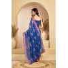 Women's Faux Linen Printed Ready to wear Saree With Unstitched Blouse 5.5Mtr (Blue) Women's Faux Linen Printed Ready to wear Saree With Unstitched Blouse 5.5Mtr (Blue)