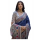 Women's Faux_Tussar Geometric_Print Saree With Unstitched Blouse 5.5Mtr (Blue)