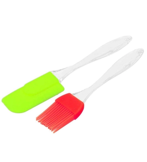 Pack Of 5_Silicone Spatula with Brush – Heat Resistant Cooking And Baking (Color: Assorted )