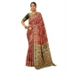 Women's Silk Blend Woven Paithani Saree With Unstitched Blouse 5.5Mtr (Red)