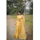 Women's Silk_Blend Checked Saree With Unstitched Blouse 5.5Mtr (Yellow)