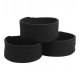 Cotton 8x3 Inch Round 3 Set Bedside Organizer (Black)