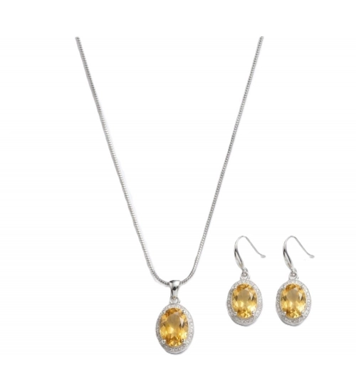 Women's Brass Silver Plated Pendant Set (Yellow) Women's Brass Silver Plated Pendant Set (Yellow)